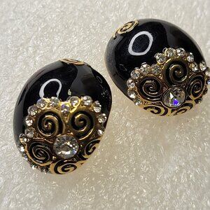 Black and Gold Earrings